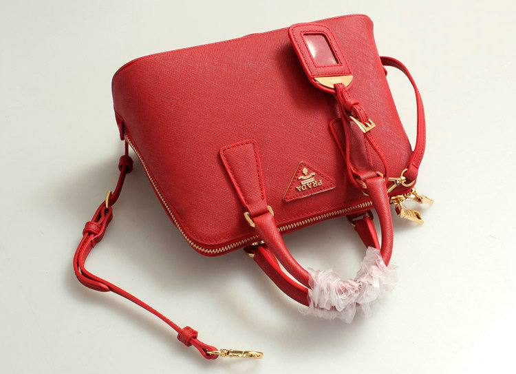 2014 Prada Saffiano Leather Small Two Handle Bag BL0838 red for sale